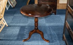 Georgian Mahogany Snap Top Table on Three Shaped Legs, with a turned centre column support, with