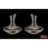 Pair Of Glass Rosenthal Vases, Stylised Mallet Shaped Form, Etched Mark To Base.