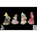Royal Doulton Collection of Hand Painted Porcelain Small Figures ( 4 ) In Total.