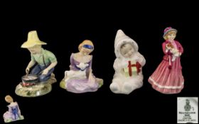 Royal Doulton Collection of Hand Painted Porcelain Small Figures ( 4 ) In Total.