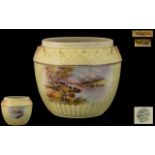 Locke and Company Worcester Hand Painted Blush Ivory Signed Ginger Jar. c.1880.