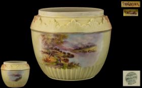 Locke and Company Worcester Hand Painted Blush Ivory Signed Ginger Jar. c.1880.