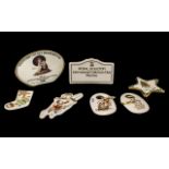 Collection of Porcelain Miniature Wall Plaques & Christmas Decorations,