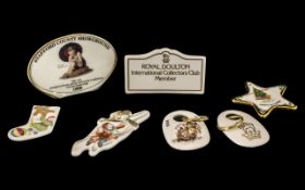 Collection of Porcelain Miniature Wall Plaques & Christmas Decorations,