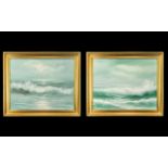 Pair of Original Oil on Canvas Paintings Depicting Scenes of the Sea,