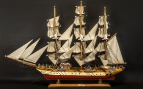 Wooden Model of a Ship. Large well-made model of a clipper sailing boat.