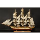 Wooden Model of a Ship. Large well-made model of a clipper sailing boat.