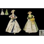 Royal Worcester Fine Pair of Hand Painted Porcelain Figures. Comprises 1/ ' Spring Moon ' RW3546.