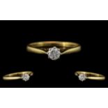 18ct Gold Attractive Single Stone Diamond Ring full hallmark for 750 - 18ct.