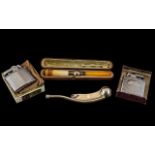 Miscellaneous Lot comprising two vintage Ronson chrome cased petrol lighters,