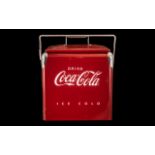 Red Reproduction Coca Cola Ice Box/Bottle Cooler. 36 cm high x 30 cm wide x 24 cm depth.