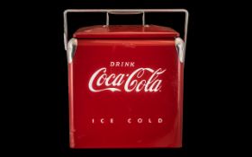 Red Reproduction Coca Cola Ice Box/Bottle Cooler. 36 cm high x 30 cm wide x 24 cm depth.