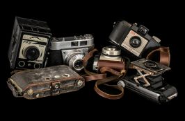 Six Vintage Cameras consisting of Retinetter IA, Synchro Cylux, Conway Super Flash, Falcon,