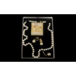 Ladies - Single Strand Cultured Pearl Necklace with 9ct Gold Clasp.