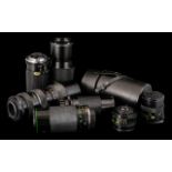 Seven Various Camera Lenses, miscellaneous makes, including Mamiya-Seker, Opticam II,