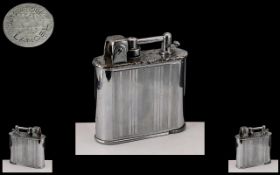 Jumo Art Deco Chrome 'Lancel Automatique' Petrol Cigarette Lighter, c1922, stamped Made in