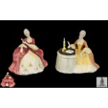 Royal Doulton Hand Painted Porcelain Figures. Comprises 1/ ' Meditation ' Peach / Cream. HN2330.