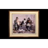 Larry Rushton Artist Signed Ltd Edition Colour Lithograph Print - Titled ' Tramps ' This Print Is
