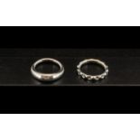 Two Sterling Silver Pandora Rings comprising a twirling band ring marked 925 ALE ring size K,