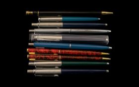 A Collection of Ballpoint Pens, ten in total, includes five Parker Ballpoint pens, and others,