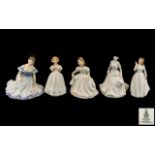 Royal Doulton - Collection of Hand Painted Porcelain Figures ( 5 ) Figures In Total.