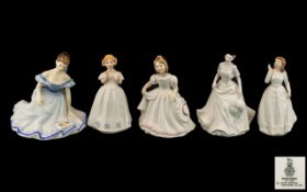 Royal Doulton - Collection of Hand Painted Porcelain Figures ( 5 ) Figures In Total.