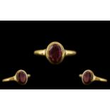 Antique Period 18ct Gold Single Stone Amethyst Set Ring. Full Hallmark for Chester 1912.