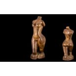 Large Wooden Sculpture of a Naked Lady well carved out of a heavy wood, 40 cm. See images.