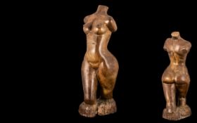 Large Wooden Sculpture of a Naked Lady well carved out of a heavy wood, 40 cm. See images.