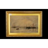 Charles E Dixon Harbour Scene Framed Watercolour