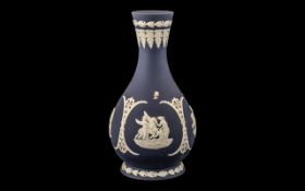 Wedgwood Portland Blue Laurel Border 8" Vase, cost £48 in 1970.