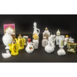 Collection of Vintage Avon White Glass Perfume Bottles,