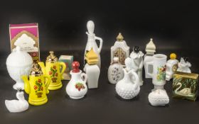 Collection of Vintage Avon White Glass Perfume Bottles,