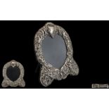 Georgian Style Impressive and Excellent Quality Sterling Silver Heart Shaped Ladies Table Mirror of
