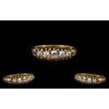 Antique Period 18ct Gold Pleasing 5 Stone Diamond Set Ring Gallery Setting with full hallmark to