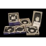 Collection of Wedgwood Black Jasper, 6 assorted pieces, comprising a lidded square Candy Box,