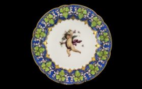 Antique Porcelain Cabinet Plate decorated to the borders with a floral decoration picked out in