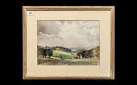 Watercolour by James Allen Hill - 'Cuerden Hall Park & Valley'.