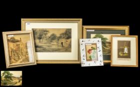 Collection of Paintings by Robert William Bates (exh. 1924-28), from Romily, Cheshire. Comprising: