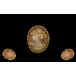 9ct Gold Cameo Lovely Condition and Quality. Please See Image, Fully Hallmarked. 3.5 cms.