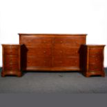 A Contemporary cherry wood bowfront chest of drawers,