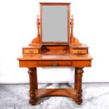 An Edwardian walnut dressing table,