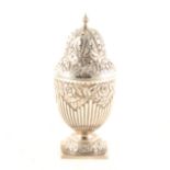 Victorian silver urn shaped caster, B H Joseph & Co., Birmingham 1887