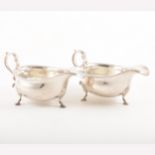 Pair of silver sauceboats, Mappin & Webb, Sheffield 1928