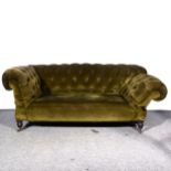 A Victorian drop-end Chesterfield settee