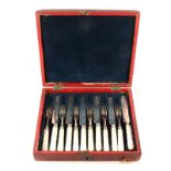 Set of six George IV silver and mother-of-pearl dessert knives and forks