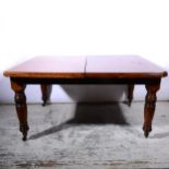 Victorian walnut extending dining table,