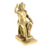 A gilt metal figure of Zeus, seated, after the Antique