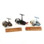 Assorted fishing spinning reels and tackle