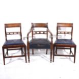 A matched set of six Regency mahogany dining chairs